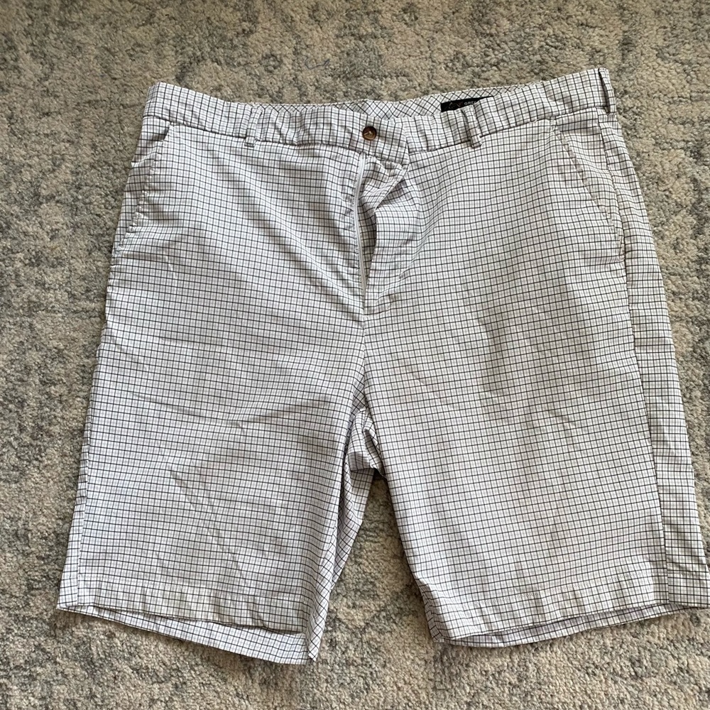 Plaid Greg Norman golf shorts